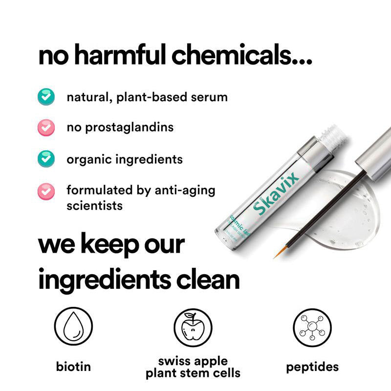 Skavix® Eyelash Serum – Eyelash Growth Serum 8ML for Thicker, Longer Lashes ✨ Developed by Anti-Aging Scientists 👩🔬 Clean Formula 🌱 No Prostaglandins 🚫